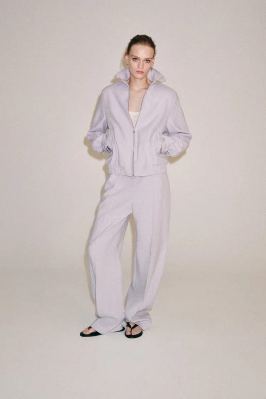 ZARA БРЮКИ-БАЛЛОНЫ ZW COLLECTION, ЦВЕТ МАЛЬВЫ