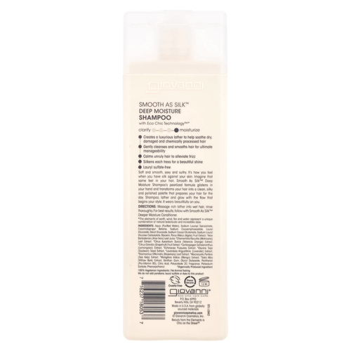 Giovanni, Smooth As Silk, шампунь для интенсивного увлажнения, для поврежденных волос, 250 мл (8,5 жидк. унции)