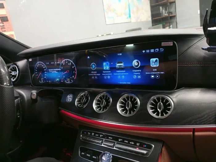 Магнитола для Mercedes-Benz E-класс (W213) 2016-2018 NTG 5.5 - Kuberg MRW-M1202 мониторы 12.3", Android 12, Быстрая, 4G SIM-слот, CarPlay