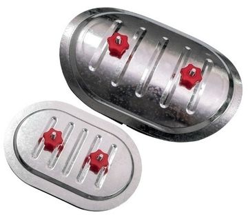 Лючок CAD 400х300/D500 мм (Red) для круглых воздуховодов, ревизионный накладной