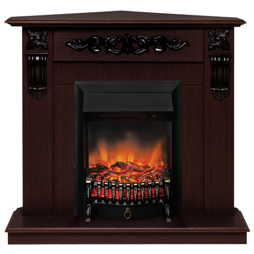 Каминокомплект Real Flame Dominica Corner DN с очагом Fobos Lux Black RC (угловой)