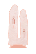 Вибратор для двойного проникновения RealStick Silicone Jason M, сайлекспан, телесный, 18,5 см