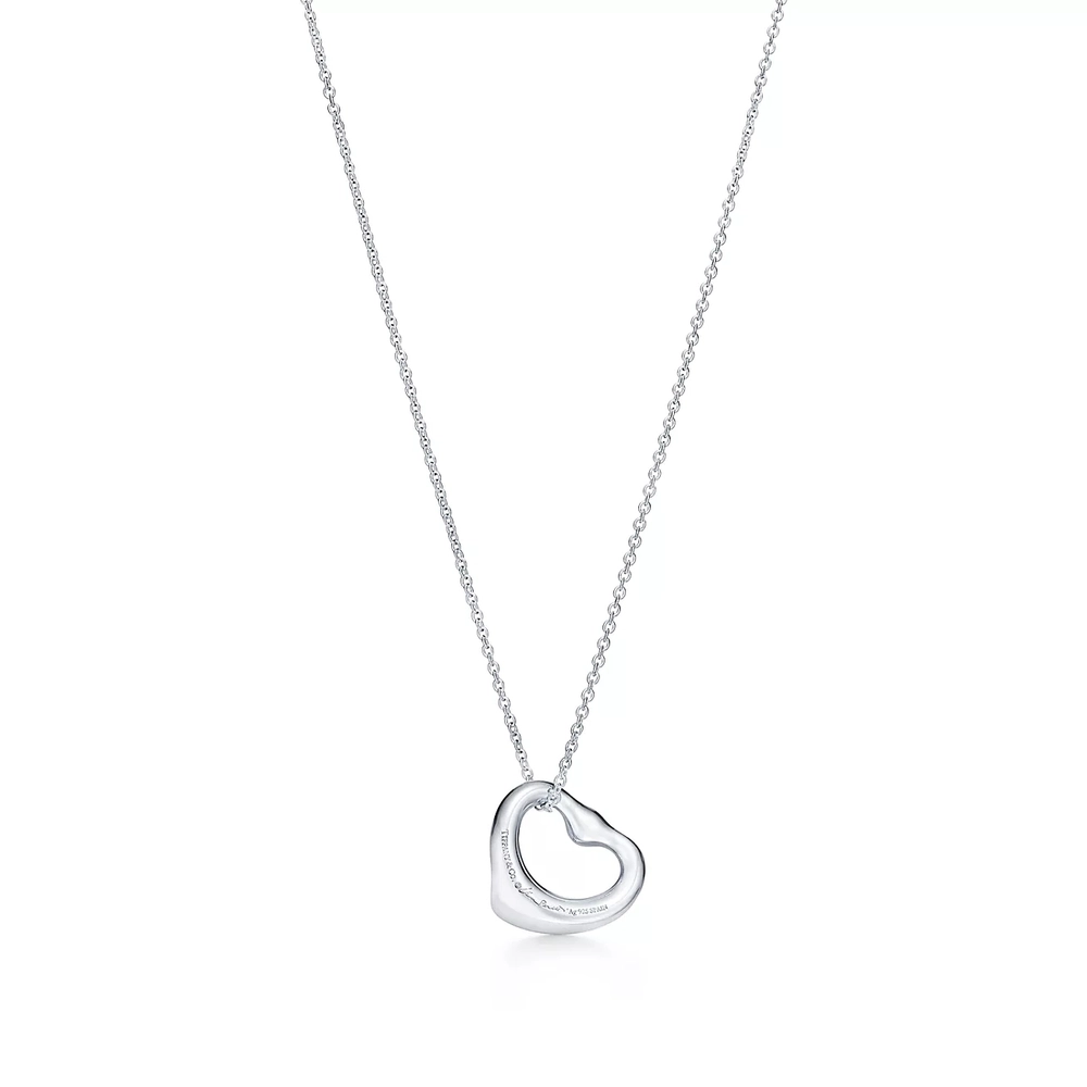 Подвеска из серебра 925 с розовым сапфиром💗, Open heart Pink sapphire 16мм, Tiffany ✨Exclusive ✨В наличии