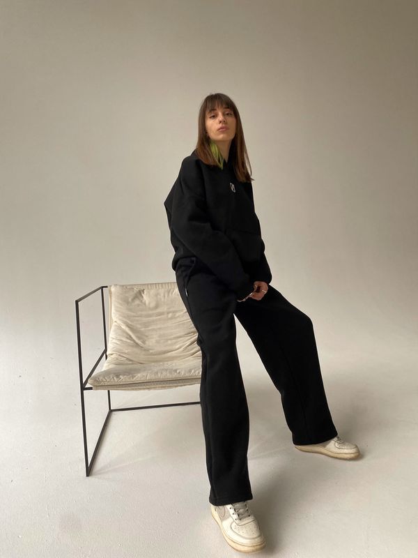 Брюки Wide Sweatpants черные - фото 9