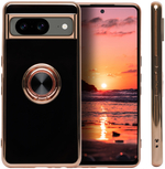 Стильный глянцевый чехол для GOOGLE PIXEL 8 (не 8A / 8 PRO!) с кольцом-подставкой и бархатной подкладкой