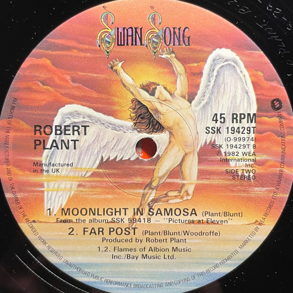 Robert Plant ‎– Burning Down One Side (Англия 1982г.) 12", 45 RPM