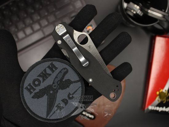 Нож складной Spyderco ParaMilitary 2 C81GP2 c клинком сатин CPM-S45VN, рукоять черный G10