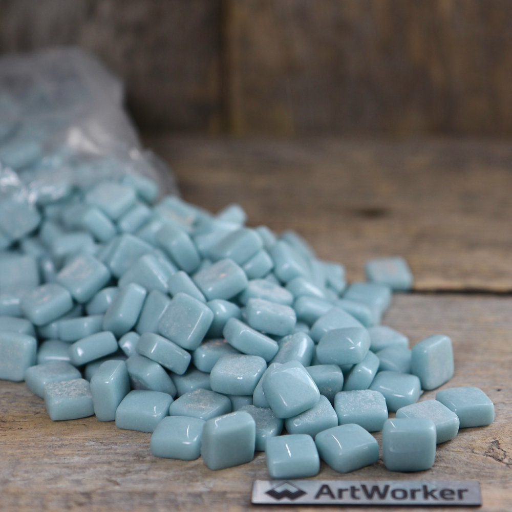 Стеклянная мозаика FLORY12 AW036 бирюзового цвета 12х12 мм ArtWorker