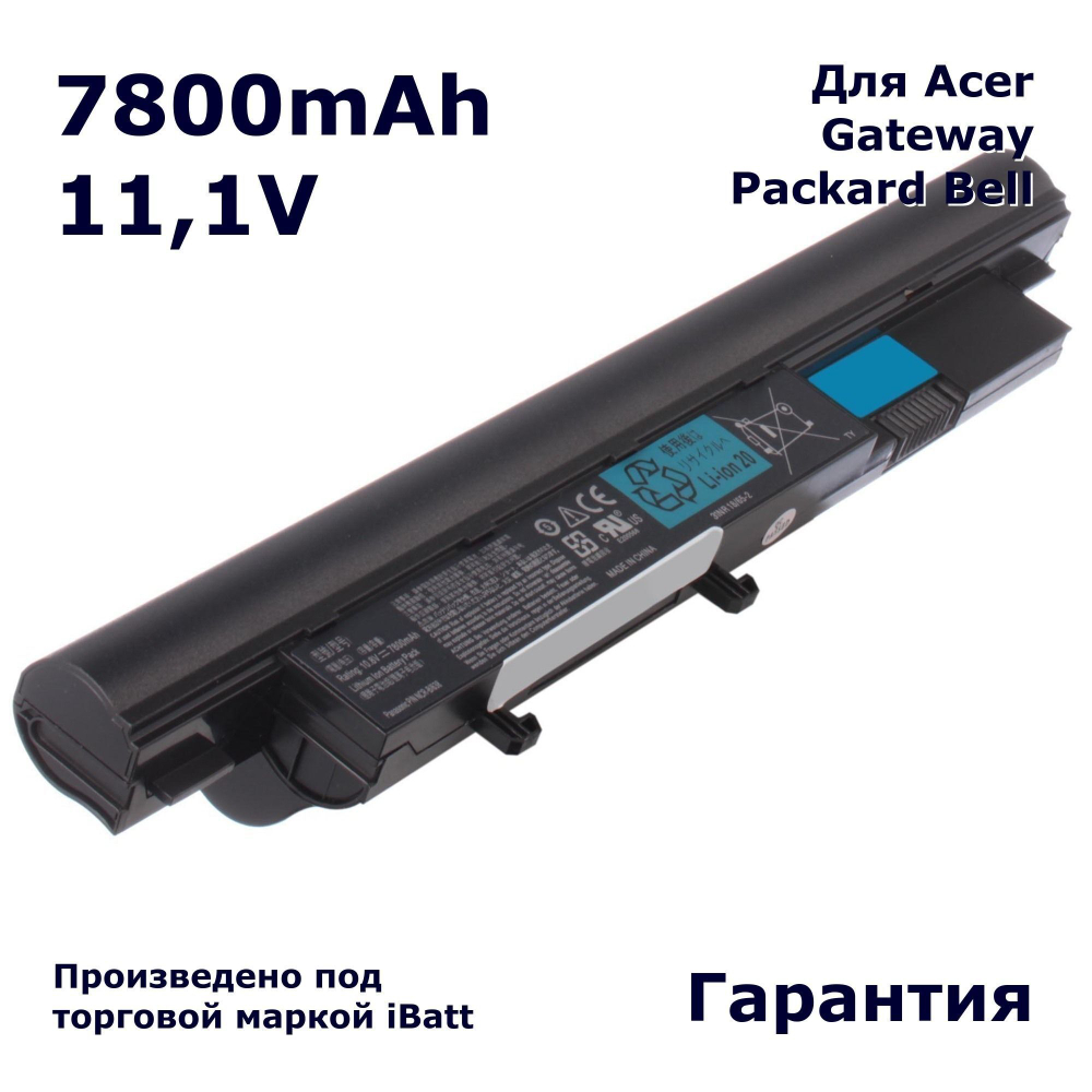Аккумулятор iBatt 7800mAh для ноутбуков Acer AS09D70, AS09D31, AS09D56