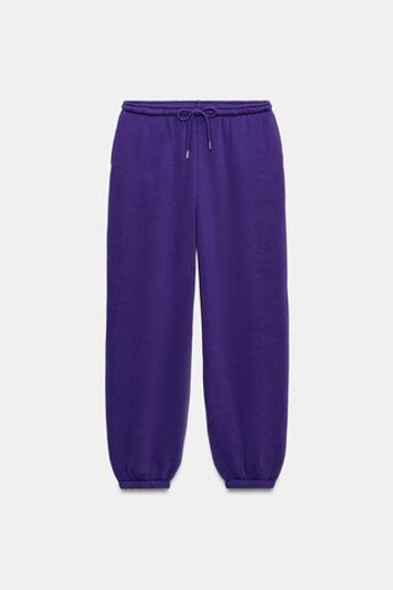 ZARA БРЮКИ-ДЖОГГЕРЫ ИЗ МЯГКОЙ ТКАНИ, МОРСКОЙ СИНИЙ