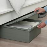 Коробка для хранения с крышкой IKEA SOCKERBIT (СОККЕРБИТ), Серо-зеленый, 50x77x19 см