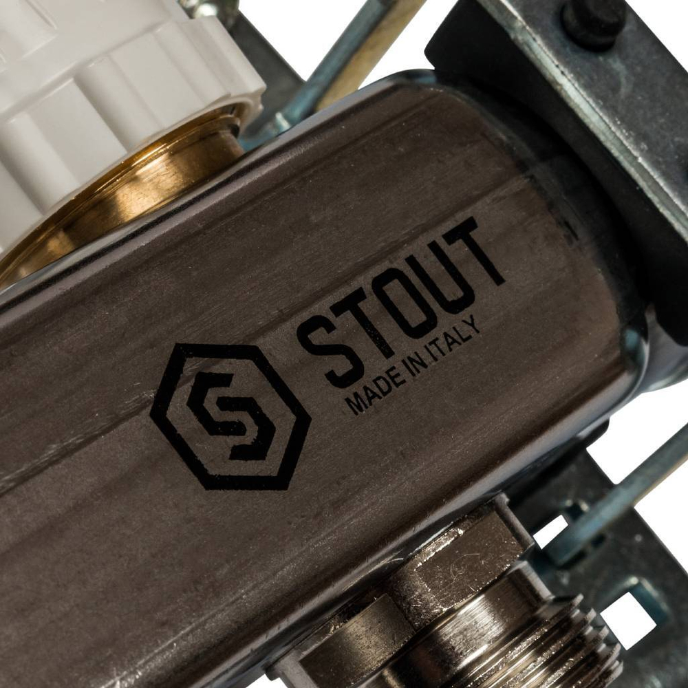 SMS 0917  000009 STOUT Коллектор из нержавеющей стали с расходомерами 9 вых.