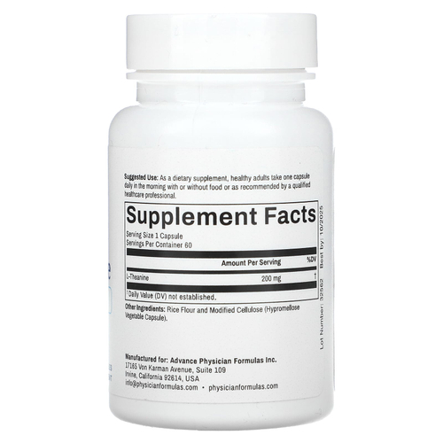 Advance Physician Formulas, L-теанин, 200 мг, 60 капсул