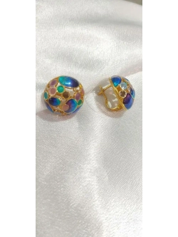Ювелирные серьги серебро 925 эмаль