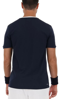 Футболка мужская теннисная Lotto Squadra II Tee - navy blue
