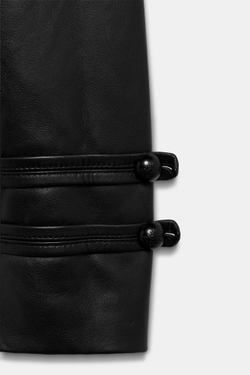 ZARA КУРТКА ИЗ 100% КОЖИ С ЗАСТЕЖКОЙ НА КЛЕВАНТЫ — ZW COLLECTION, ЧЕРНЫЙ