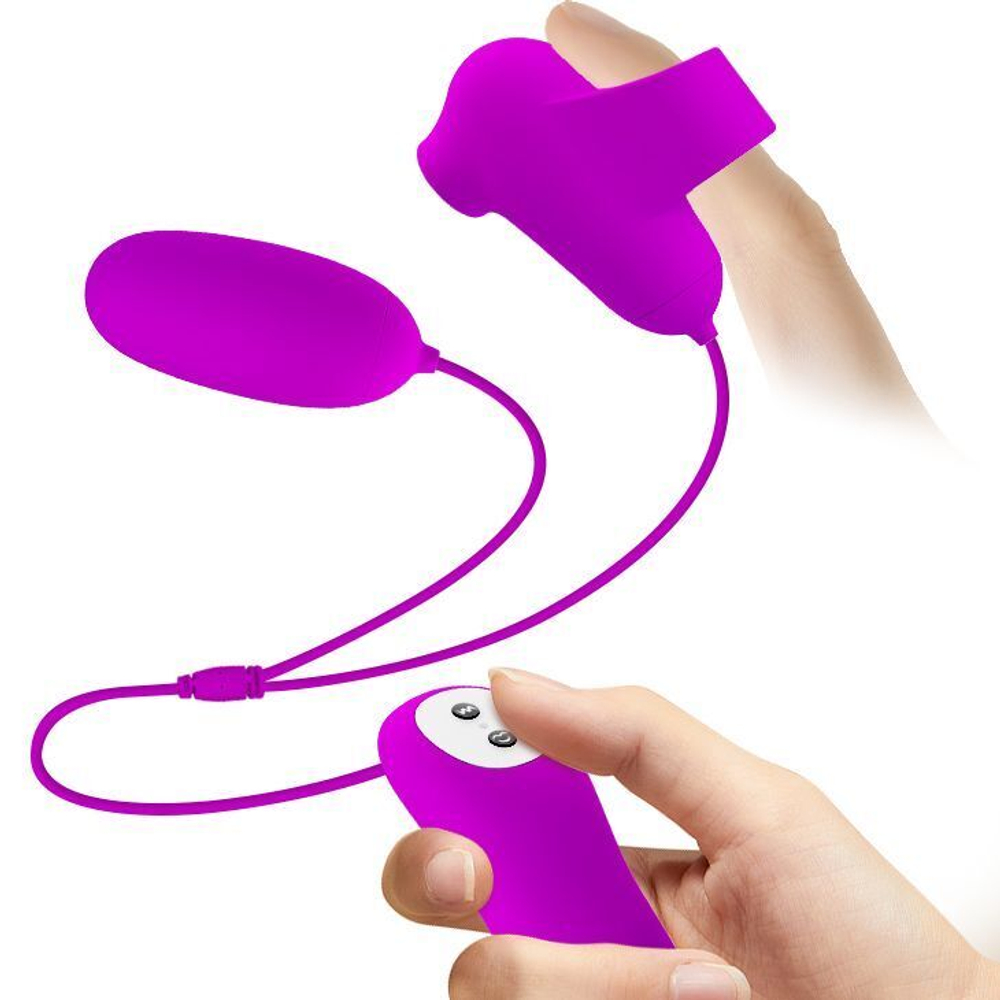 Лиловый вакуумный стимулятор клитора с виброяйцом (Цвет: лиловый)