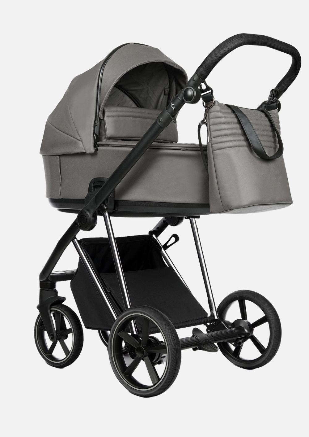 Roan Коляска 2 в 1 Sol Leather Glacier Gray