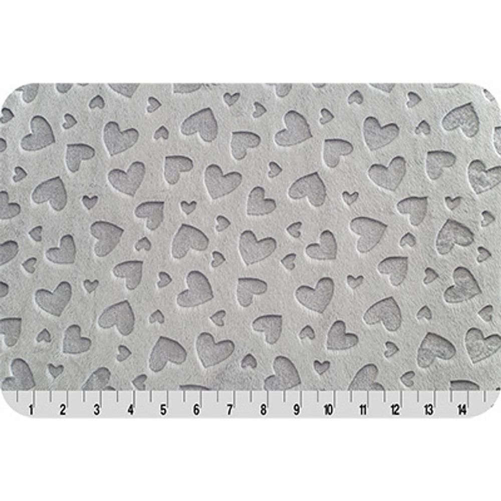 Плюш (ткань) Peppy Embossed Heart 455 г/м², 48х48 см, Silver Плюш (ткань) Peppy Embossed Heart 455 г/м², 48х48 см, Silver