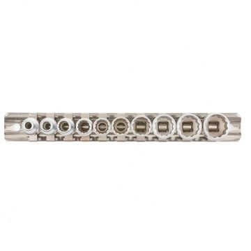 Набор торцевых головок, 1/4", 12 гранные, CrV, 4-13мм, 10 штук Matrix 13594