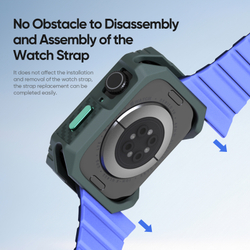 Чехол-бампер темно-зеленого цвета из Soft силикона от Dux Ducis для часов Apple Watch 42 мм на модели 10 серии, серия Damo Series Case
