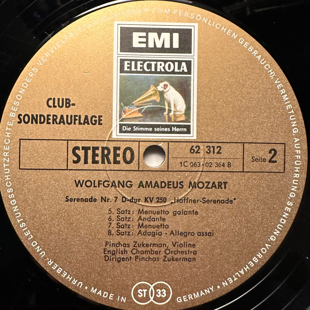 Моцарт - Серенада Nr.7 Ре мажор "Хаффнер" (Германия 1973г.)