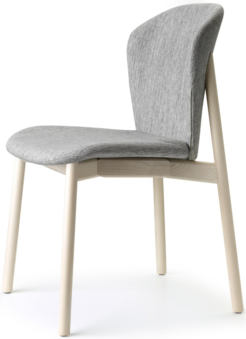 Стул деревянный с обивкой Scab Design Natural Finn, белый ясень, светло-серый