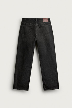 ZARA ДЖИНСЫ STRAIGHT FIT УДЛИНЕННЫЕ, ЧЕРНЫЙ