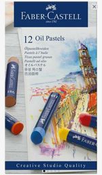 Пастель масляная художественная FABER-CASTELL "Oil Pastels", 12 цветов, круглое сечение, 127012
