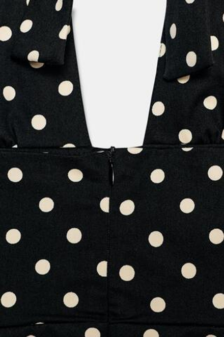 ZARA ПЛАТЬЕ ХАЛТЕР С ЮБКОЙ-КЛЕШ, ЧЕРНЫЙ/БЕЛЫЙ