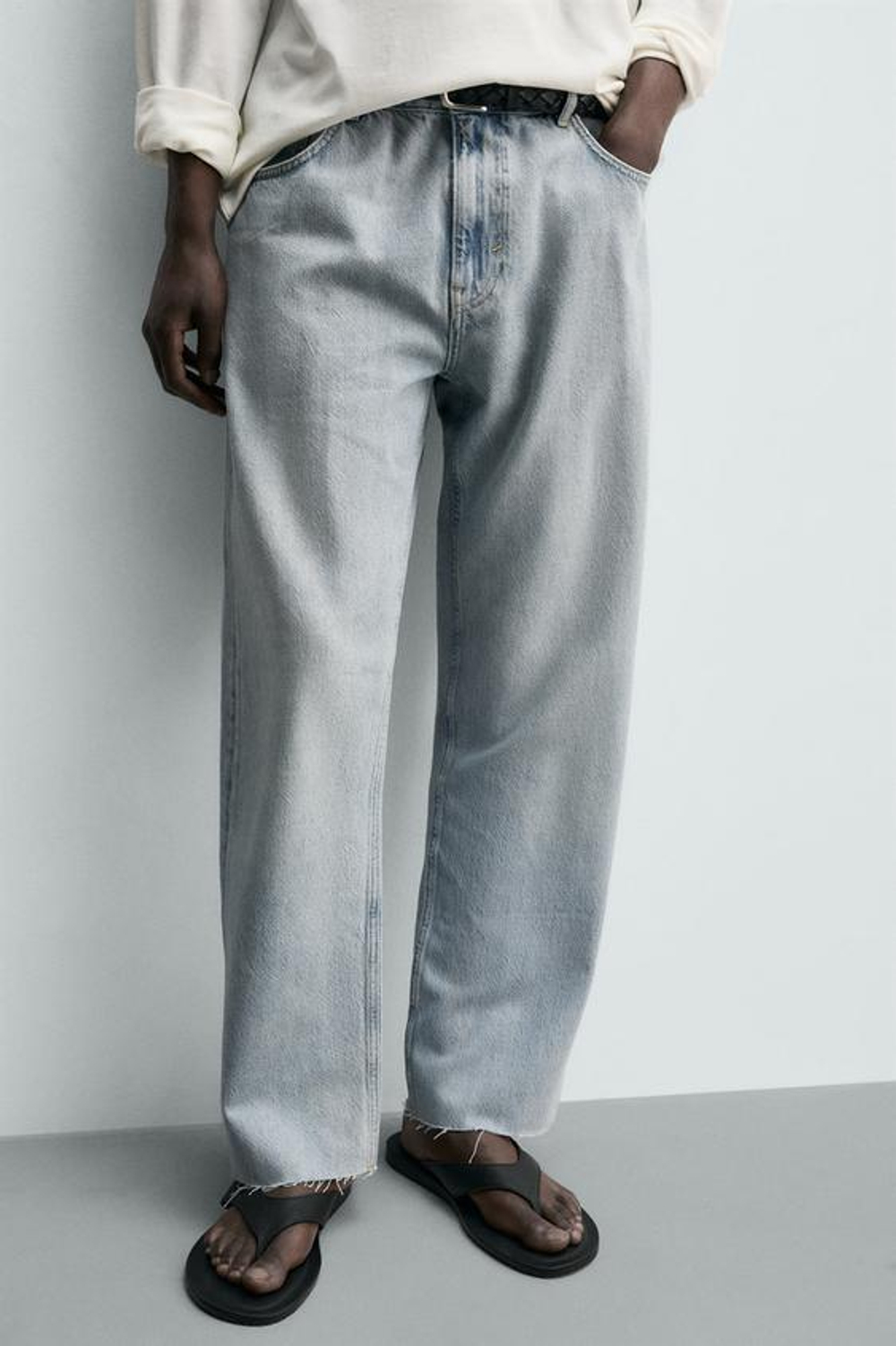 ZARA ДЖИНСЫ STRAIGHT FIT, ГОЛУБОЙ