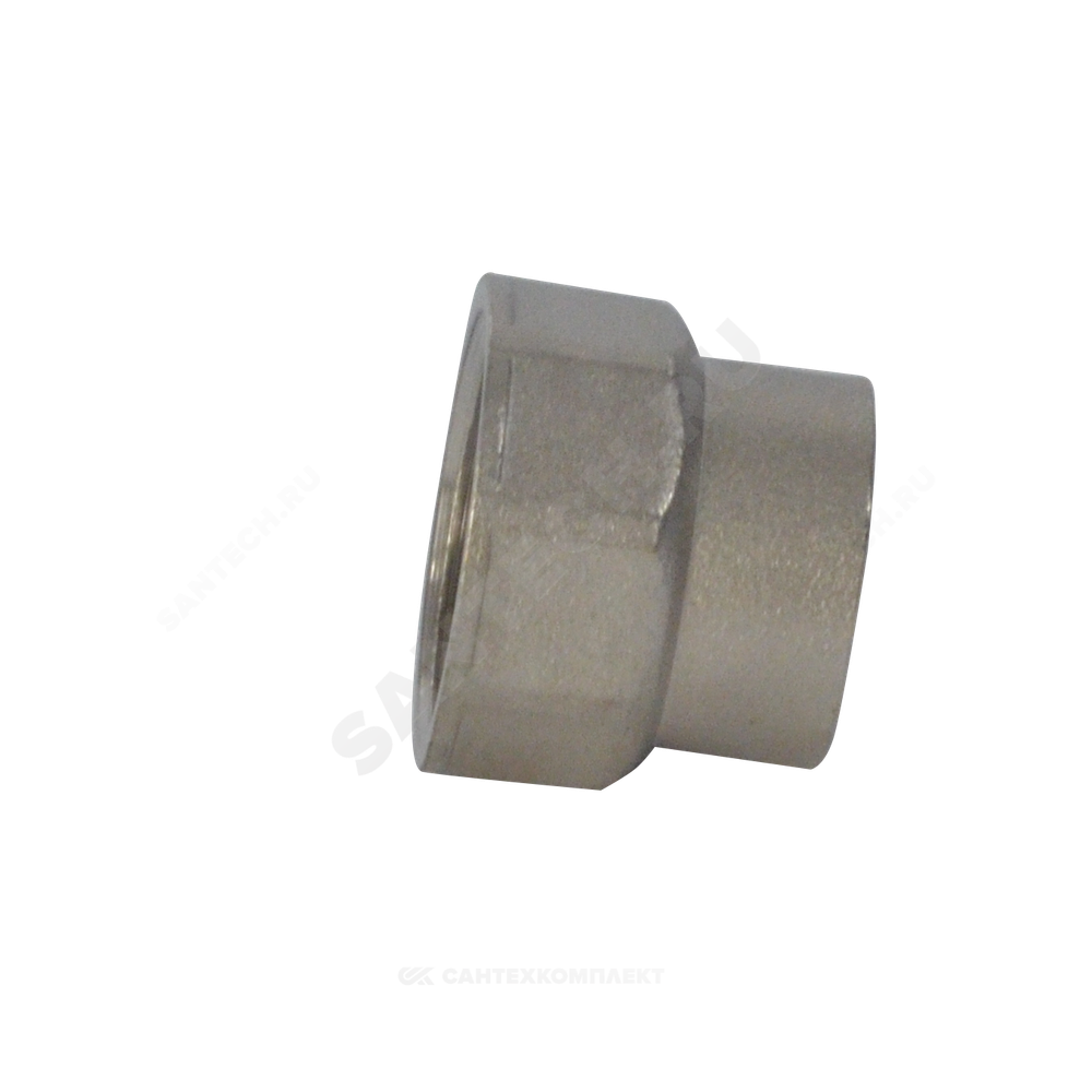 Муфта латунь никель переходная Ду 40х32 (1 1/2"х1 1/4") ВР/ВР RTP (РосТурПласт) 29279