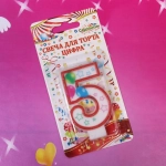Свеча для торта Цифра Воздушные шары «5» 6 см