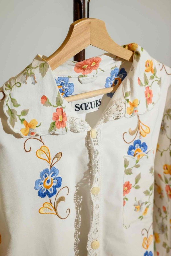 Рубашка Purple Flowers Shirt white - фото 5