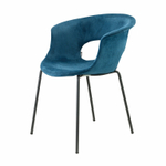 Кресло с обивкой Scab Design Miss B Pop coated steel frame, антрацит, морская волна
