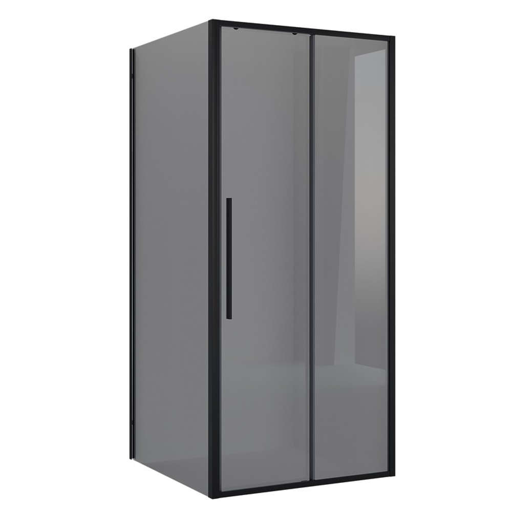 Душевое ограждение Niagara Nova NG-85-11TB-TB100-34 (110х100х195) прямоугольник,черный матовый,дверь раздвижная,стекло тонированное,2 места