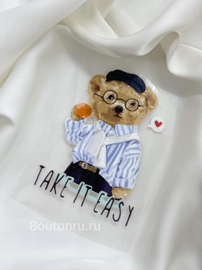Термонаклейка мишка "Take It Easy"