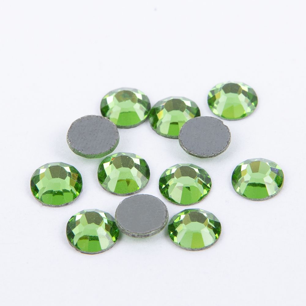 Стразы клеевые стекло 6.5 мм, 5х12 шт, SS30 №11 салатовый (Peridot), Zlatka ZRTG-3012