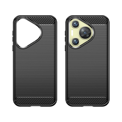 Мягкий защитный чехол в стиле карбон на Huawei Pura 70, мягкий отклик кнопок, серия Carbon от Caseport
