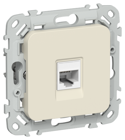 FLITE Розетка компьютерная RJ45 категория 6 UTP РК6-1-0-ФлСл сливочный IEK