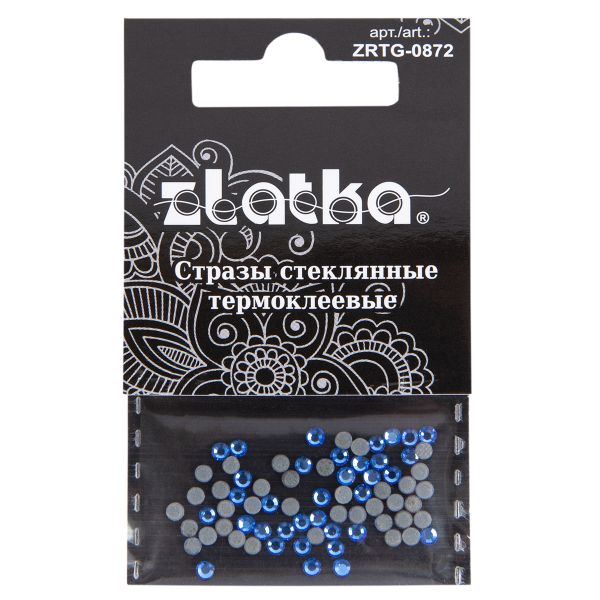 Стразы клеевые стекло 2.4 мм, 360 шт, SS08 №05 синий (Sapphire), Zlatka ZRTG-0872