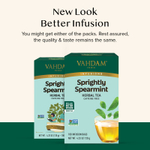 VAHDAM India, Infusions, травяной чай, мята колосистая, без кофеина, 100 пакетиков для заваривания, 120 г (4,23 унции)