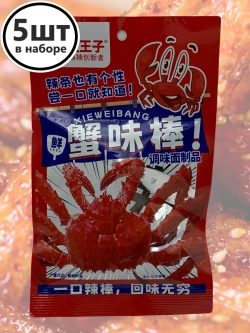 Латяо острые палочки со вкусом Краба 23 г * 5 шт