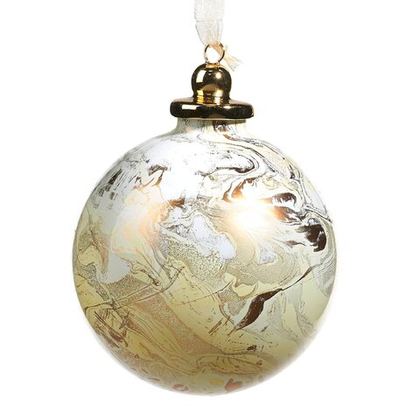 Мраморный GLSS PORC.MARBLE BALL WH/GLD Стеклянный Goodwill Белый / Золотой