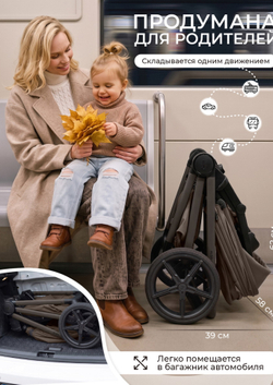 Sweet Baby Коляска 2 в 1 SBL Alba 2.0 Dark Beige