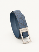 Мужской ремень Gucci с прямоугольной пряжкой 3,5 см — синий