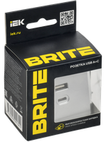 BRITE Розетка USB A+C 45Вт высокоскоростная зарядка РЮ11-2-БрА алюминий IEK