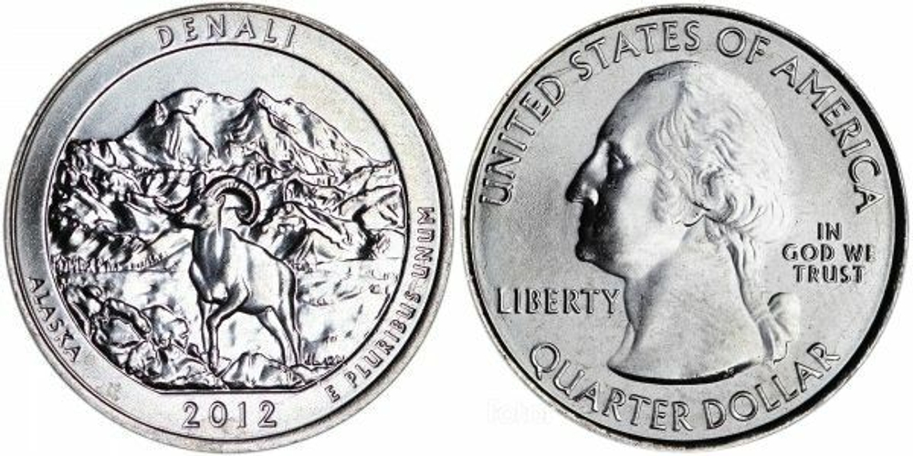 США 25 центов 2012 Квотеры «Парки США» 15 - Денали