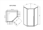 Душевой уголок Пента (Penta) VSP-3P900CL, 900*900, хром, стекло прозрачное,