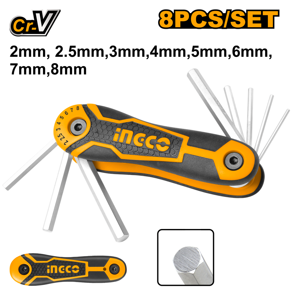 Набор шестигранников HEX INGCO HHK14081 INDUSTRIAL 2-8 мм Набор шестигранников HEX INGCO HHK14081 INDUSTRIAL 2-8 мм